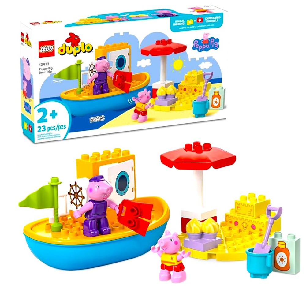 New and sealed- LEGO DUPLO Peppa Pig Boat Trip Bath Toy, Building Block Learning